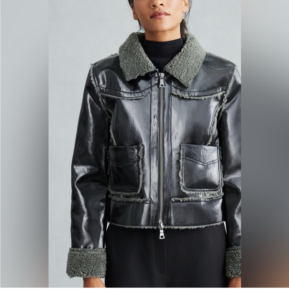 Anthropologie Marrakech Cris Faux Patent Leather Jacket